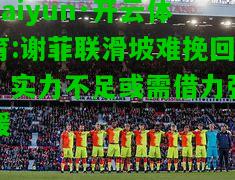 kaiyun·开云体育:谢菲联滑坡难挽回，实力不足或需借力强援